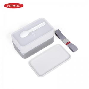 2-stufige, stapelbare tragbare Essenszubereitungsbehälter aus Kunststoff, Bento-Brotdose für Kinder