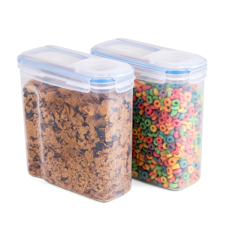 100% auslaufsichere Dichtung Deckel Kunststoff BPA-frei Getreide u0026 Trockenfutter Vorratsbehälter für Getreide Mehl Zucker Kaffee Set von 2 Stück x 4,0 L