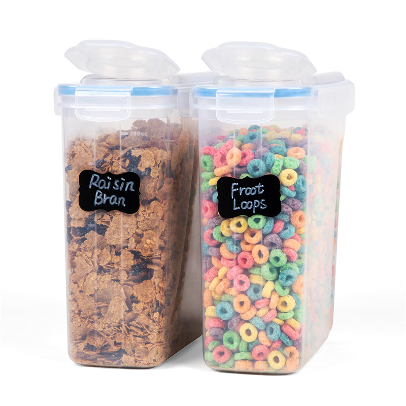 100% auslaufsichere Dichtung Deckel Kunststoff BPA-frei Getreide u0026 Trockenfutter Vorratsbehälter für Getreide Mehl Zucker Kaffee Set von 2 Stück x 4,0 L