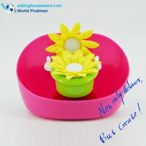 Akbrand Küchenreinigungsbürste und Aufbewahrungsbox mit Saugern an der Seite