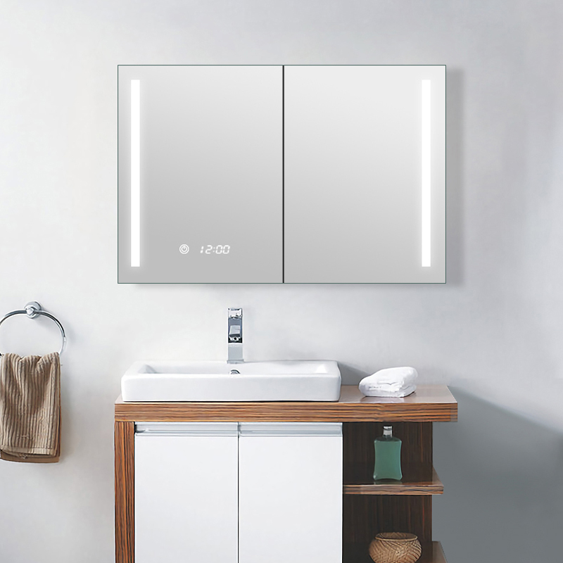 EU und USA Luxus LED beleuchtet Badezimmerspiegel Medizinschrank-ENE-AC-103