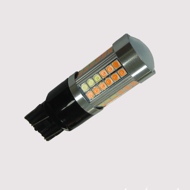 Eingebauter super canbus fehlerfrei echt 21/5 w 3030smd zweifarbige switchback bay15d 1157 7443 3157 led drl und blinklicht