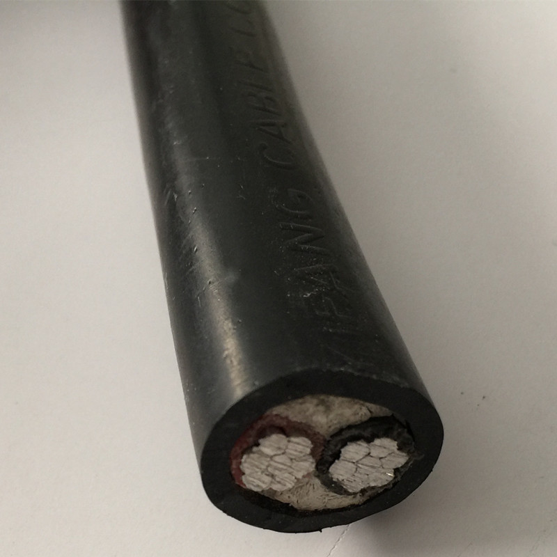 HDPE / PE-Jacke wasserdicht unterirdisches 2-adriges Aluminiumkabel mit niedriger Spannung