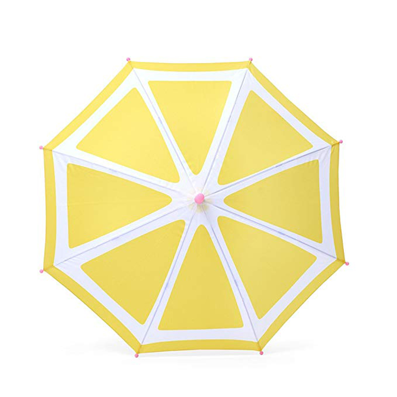 21inches Orange Fruit Umbrella Süßes Muster Kleiner Regenschirm Benutzerdefinierter Druck Straight Umbrella