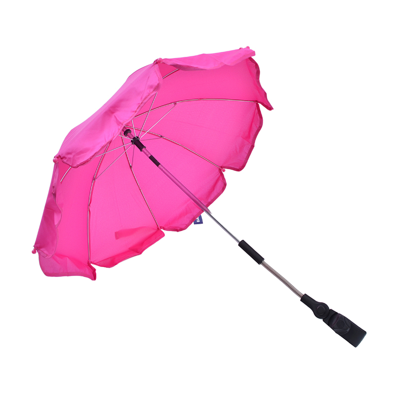 rosafarbener Auto-Kinderwagen-Klammerregenschirm in 14 Zoll