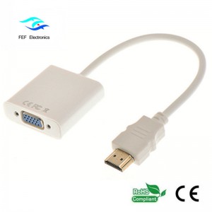 Plug-and-Play-Stecker auf Buchse 1080p HDMI auf VGA-Konverterkabel Code: FEF-HIC-001