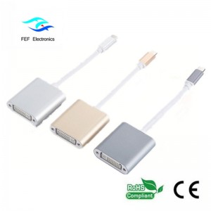 USB-TYPE-C-zu-DVI-Buchse Konverter ABS-Gehäuse Code: FEF-USBIC-003