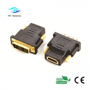 DVI (18 + 1) Stecker auf HDMI Buchse Adapter Gold / Nickel Code: FEF-HD-002
