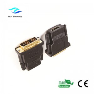 DVI-Stecker (24 + 1) auf HDMI-Buchse Gold / Nickel Code: FEF-HD-003