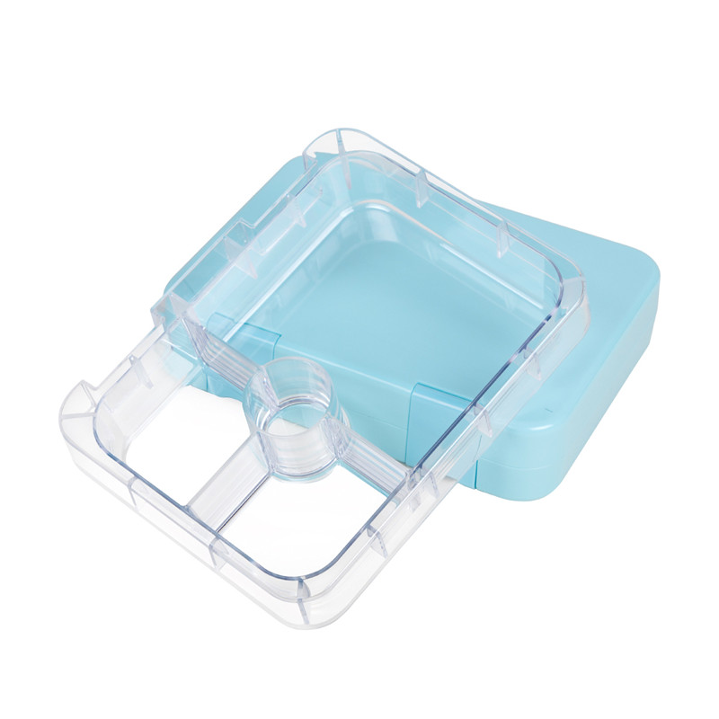 Auslaufsicherer Bento Lunch Box Container für Kinder und Erwachsene, blaue Farbe, 4 Fächer