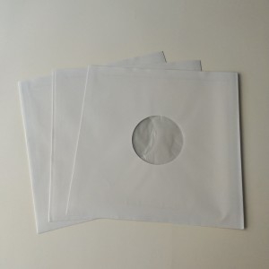 33 U / min White Paper Record Innenhülsen mit Loch für 12 Vinylplatten polylined