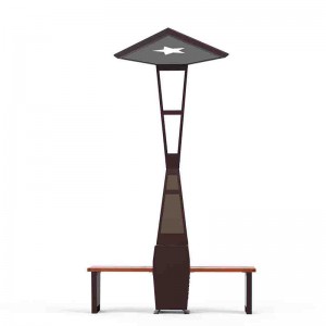 Solarbetriebene LED-Außenbeleuchtung mit Smart Bench Chariging-Telefonen und -Tablets