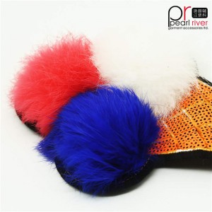 Hochwertiger, handgenähter, reversibler Pom Pom-Eiscreme-Patch