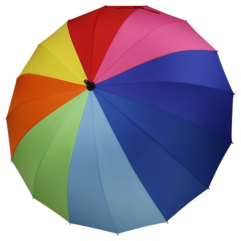 Regenbogen-Firmengeschenke des Rippens 16 Rippenregenschirm des gerippten Regenschirmes mit automatischer geöffneter Funktion