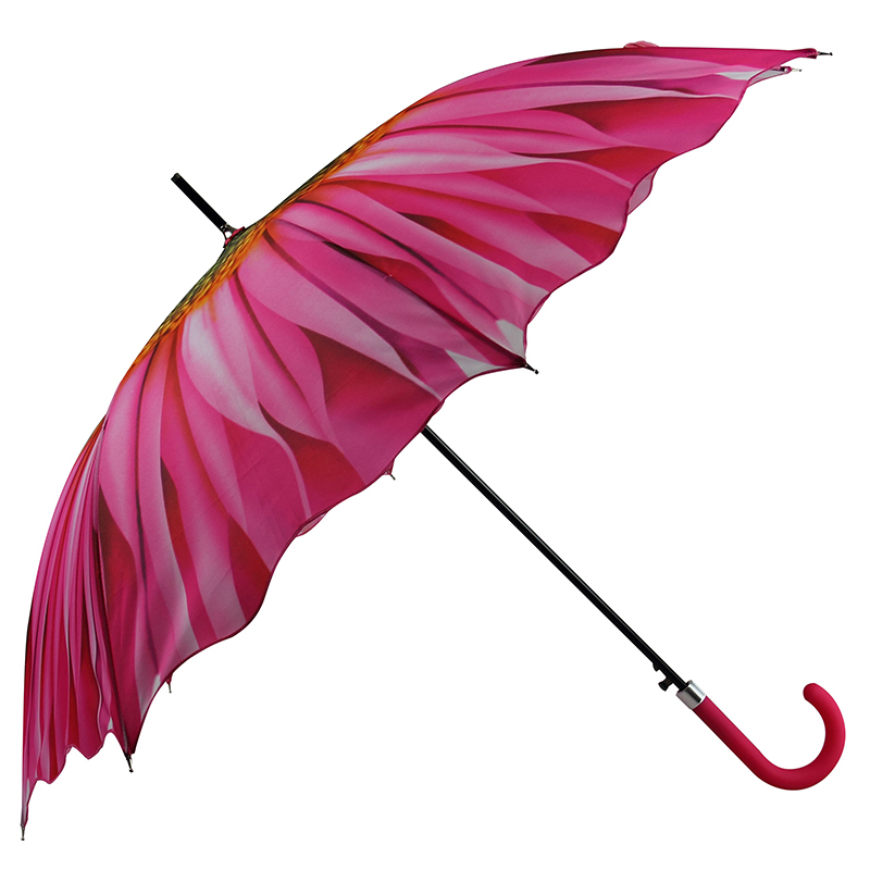 Großhandels-Marketing-Regenschirm mit individuellem Blumendruckrand