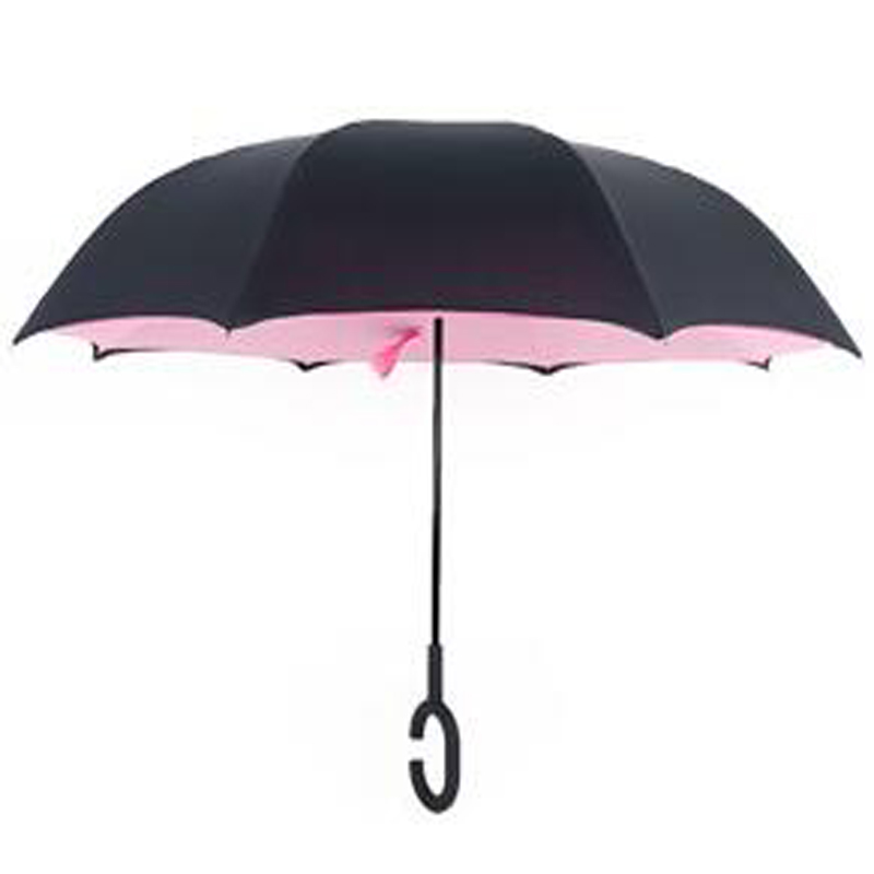 Umgekehrter Regenschirm Umgekehrter umgekehrter Regenschirm mit Inside-Out-Design und C-förmigem Drop-Free-Griff