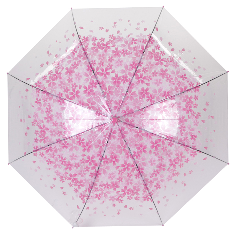 pink sakura 23 '' 8k offener Kunststoff-Kunststoffgriff mit transparentem Poe-Schirm