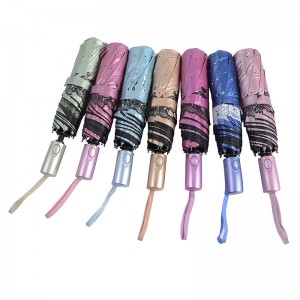 Farbgrüner UV-Überzug aus Stoff mit vollautomatischer Regenschirmfunktion, 3-fach