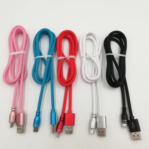 Schnelles Aufladen Aluminiumgehäuse Rundes TPE-USB-Kabel für Micro-USB, Typ C, iPhone-Blitzaufladung und -Synchronisation