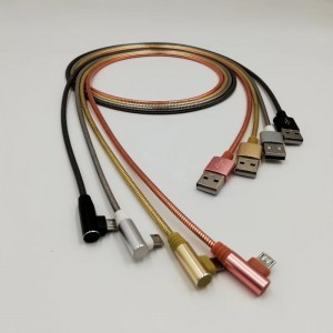 USB 2.0 Metallröhrenkabel Lade-Rundgehäuse aus Aluminium USB-Kabel für Micro-USB, Typ C, iPhone-Blitzladung und Synchronisation