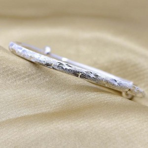 999 Silber Armband Full Star Female Style Einfache Runde Rohr geschliffenes Armband