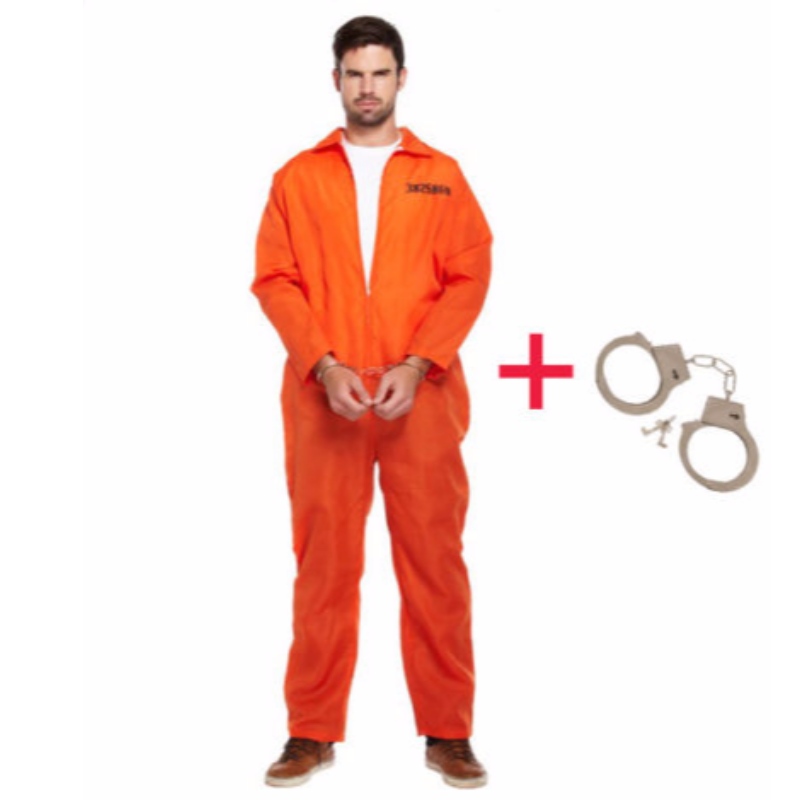 HERREN GEFANGENER GESAMT ORANGE JUMPSUIT CONVICT STAG DO PARTY FANTASTISCHES KLEIDKOSTÜM