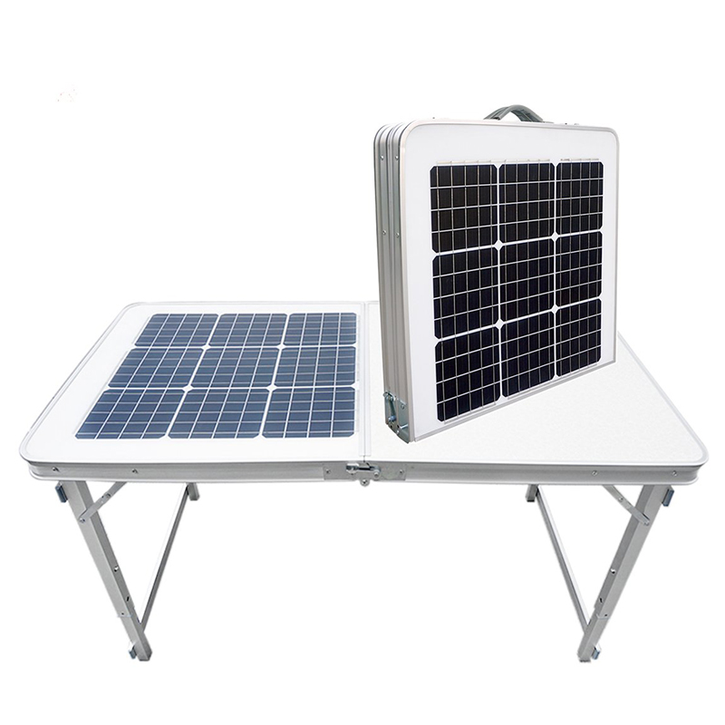 Tragbarer faltbarer Solartisch zum Aufladen für Campingküche im Freien mit zusammenklappbarer Arbeitsplatte