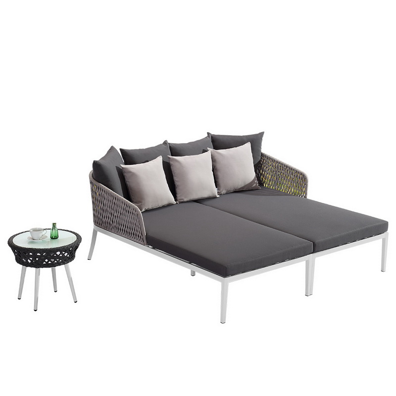 Doppelter Outdoor Rattan Lounge Möbel Stuhl Set