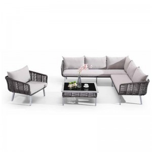 L-förmiges Outdoor-Rattan-Sofagarnitur