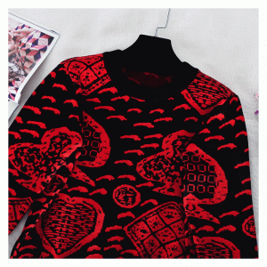 2019 gesponnener Baumwollpoker-Jacquard Auf Lager Pullover Kundenspezifisches Logo Gestrickte Pullover