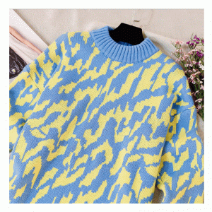 Plus Size Long Body Angora Wolle Welle Jacquard dicke warme Strickpullover Kleid