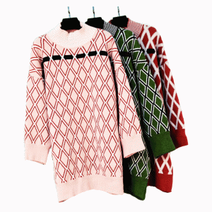 Halber Rollkragen Plus Size Damen Strickpullover Kleid