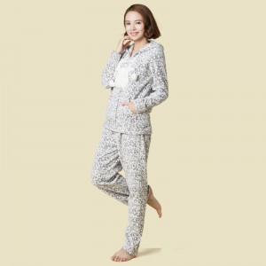 Frauen gedruckt Coral Fleece Adult Pyjama Set
