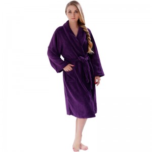 Erwachsene Normallack-Vlies-Robe-Mann-Frauen-Pyjama-Bademäntel