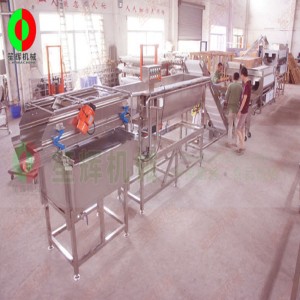 Große Produktionslinie zum Schälen und Schneiden von Gemüse und Obst