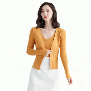 Ladies Fitted Zweiteiliger Strick- und Westensweater