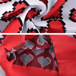 OEM \u0026 ODM 100% Baumwolle Herzen Jacquard Damen Strickpullover