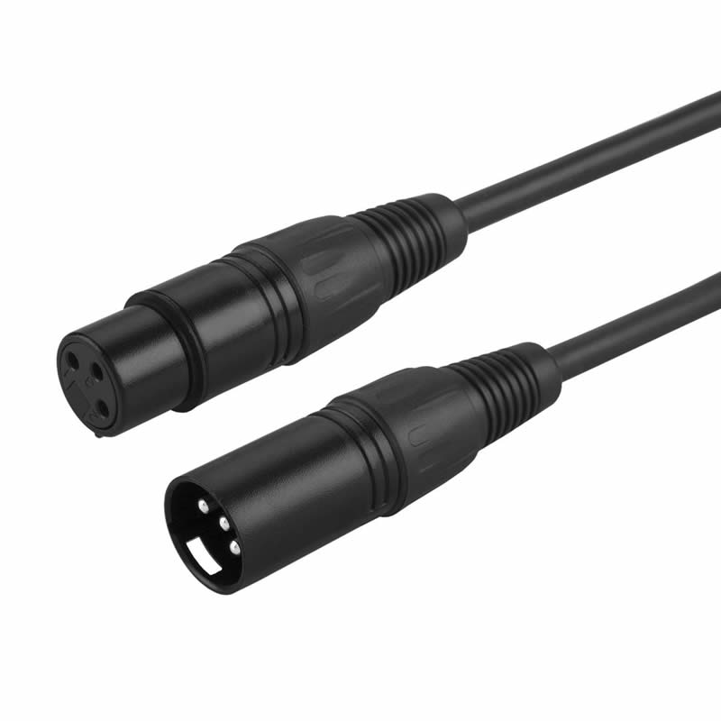 XLR-Stecker auf symmetrische XLR-Buchse, 3-polig, schwarz