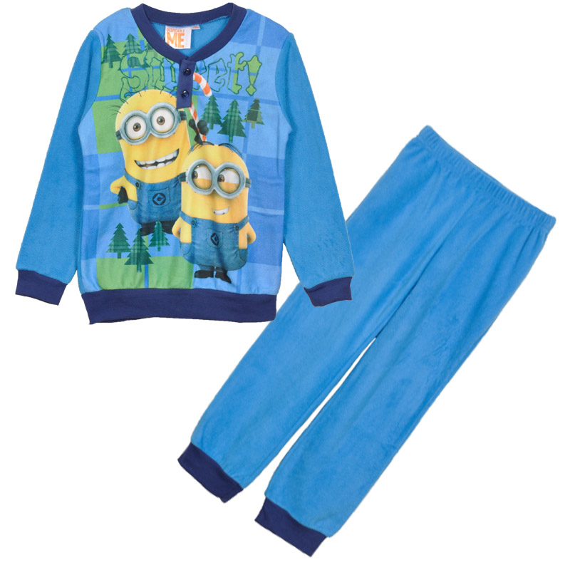 Jungen gedruckt Mikrofaser Fleece Cartoon Pyjama Set