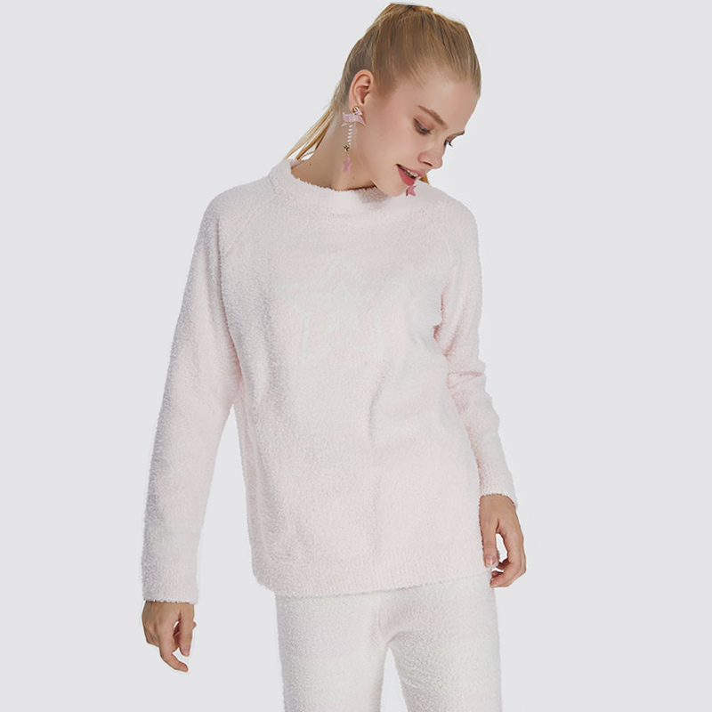 Frauen Elastic Microfiber Fleece Pyjamas Set