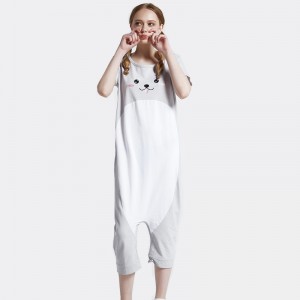 Frauen Stickerei Baumwolle-Spandex Single Jersey Strampler