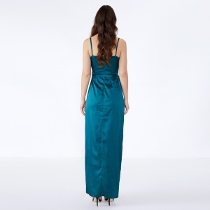 Mode oem benutzerdefinierte split plain sling design engen abend frauen maxi dress