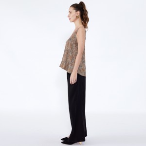 Neueste design lose streetwear damen hose schwarzer mantel hose jsdj2516