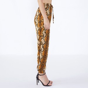 Outdoor Serpentine Snake Pattern Hohe Taille Palazzo Damenhosen