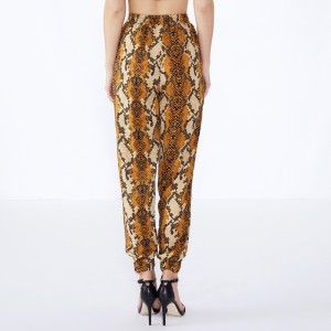 Outdoor Serpentine Snake Pattern Hohe Taille Palazzo Damenhosen
