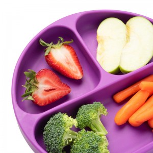 Hitzebeständige runde geteilte Baby-Flacher Teller aus Silikon