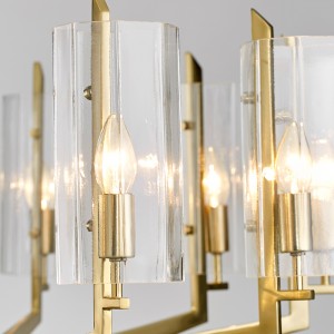 Moderner Nordic Metal Glass Luxus atmosphärischer Kronleuchter Km2132