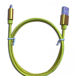 Reine Farbe Nylon briaded Datenkabel Typ C