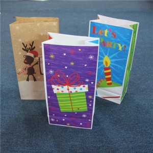 Druck design papiertüte kleine geschenktüten kraftmaterial für verpackungsbeutel