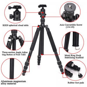 Diat AM294A KH20 Tragbares Aluminiumlegierungskamera-Videokamera-Stativ Flexibles Reise-Digitalkamera-Stativ